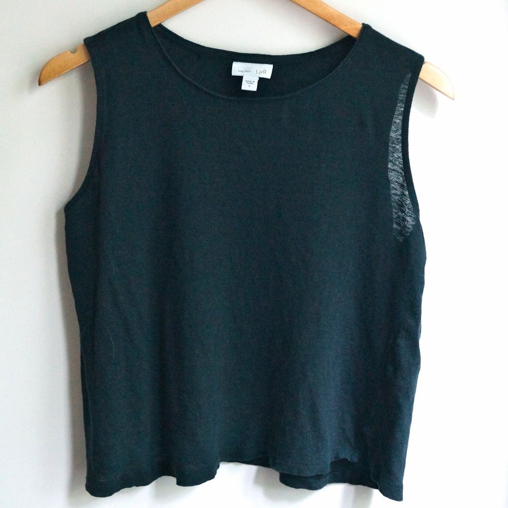 j. jill black linen sleeveless top